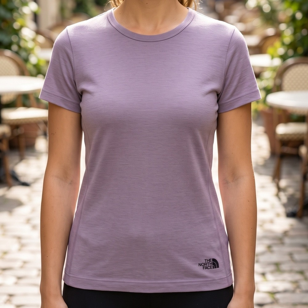 The North Face Womens‎ VaporWick Short Sleeve Performance Tee Purple Crew Neck